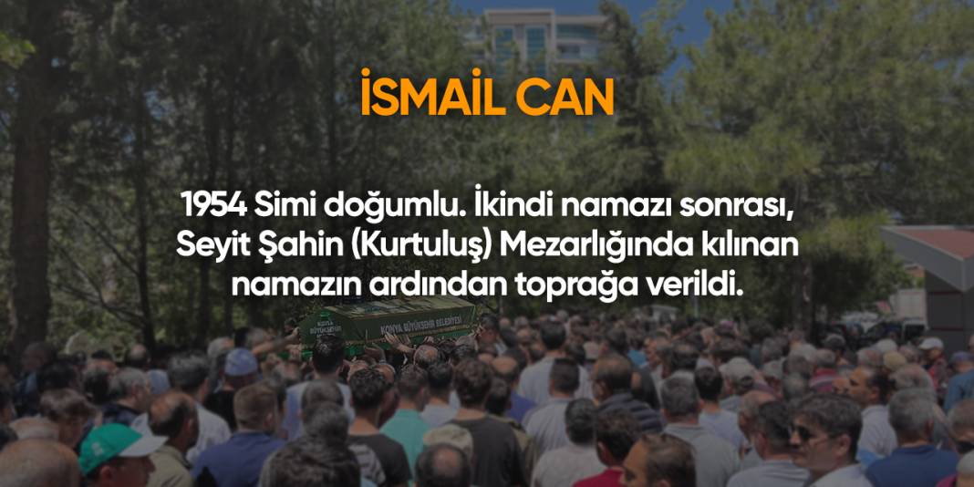 Konya'da bugün vefat edenler | 11 Haziran 2025 4